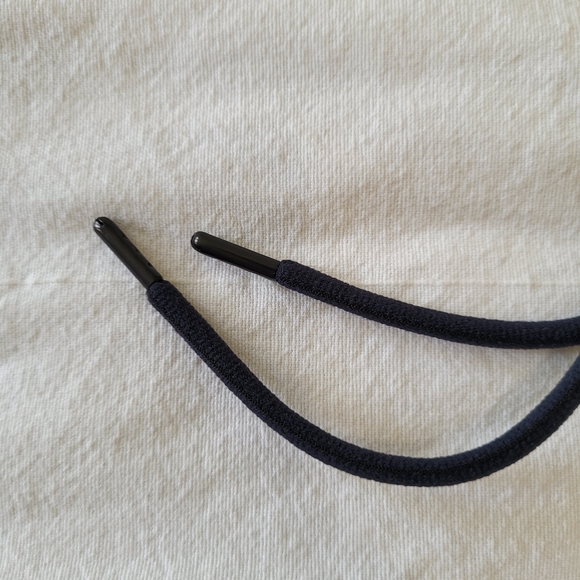 Athleta Vneck Cropped Pullover Sweater Size Large Drawstring Waist Heather Blue - Picture 4 of 7